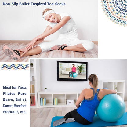 Women Pilates Socks Non Slip Grip Five Toe Yoga Socks for Fitness