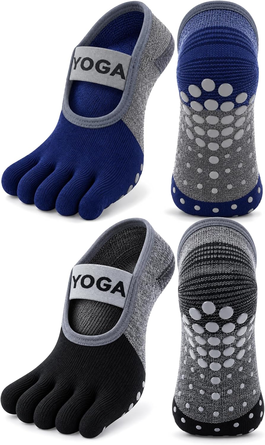 1/2 Pairs Grippy Socks Pilates Socks with Grips Women Yoga