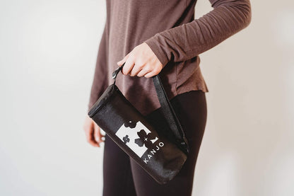 Premium Acupressure Belt - Lightweight on-the-go Pain Relief - Relieves Back Pain - 100% Cotton Linen - Includes Carry Bag - Onyx