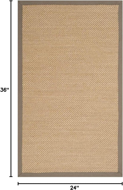 Area Rug 11x15 - Natural Fiber Collection - Large - Maize & Linen Color, Sisal, Woven Design with Border (NF141B) - Colors A