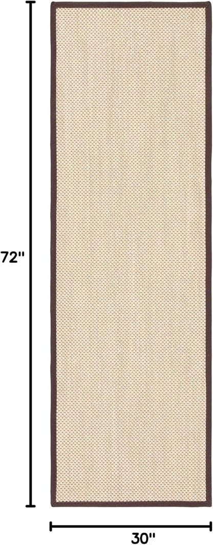 Area Rug 11x15 - Natural Fiber Collection - Large - Maize & Linen Color, Sisal, Woven Design with Border (NF141B) - Colors A