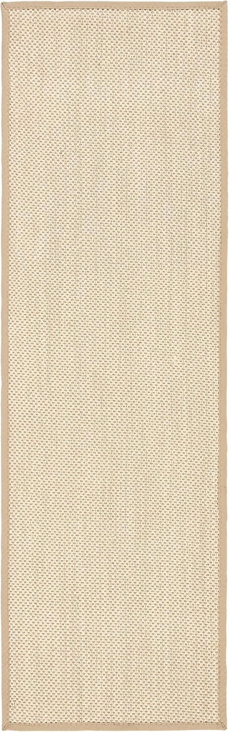 Area Rug 11x15 - Natural Fiber Collection - Large - Maize & Linen Color, Sisal, Woven Design with Border (NF141B) - Colors A