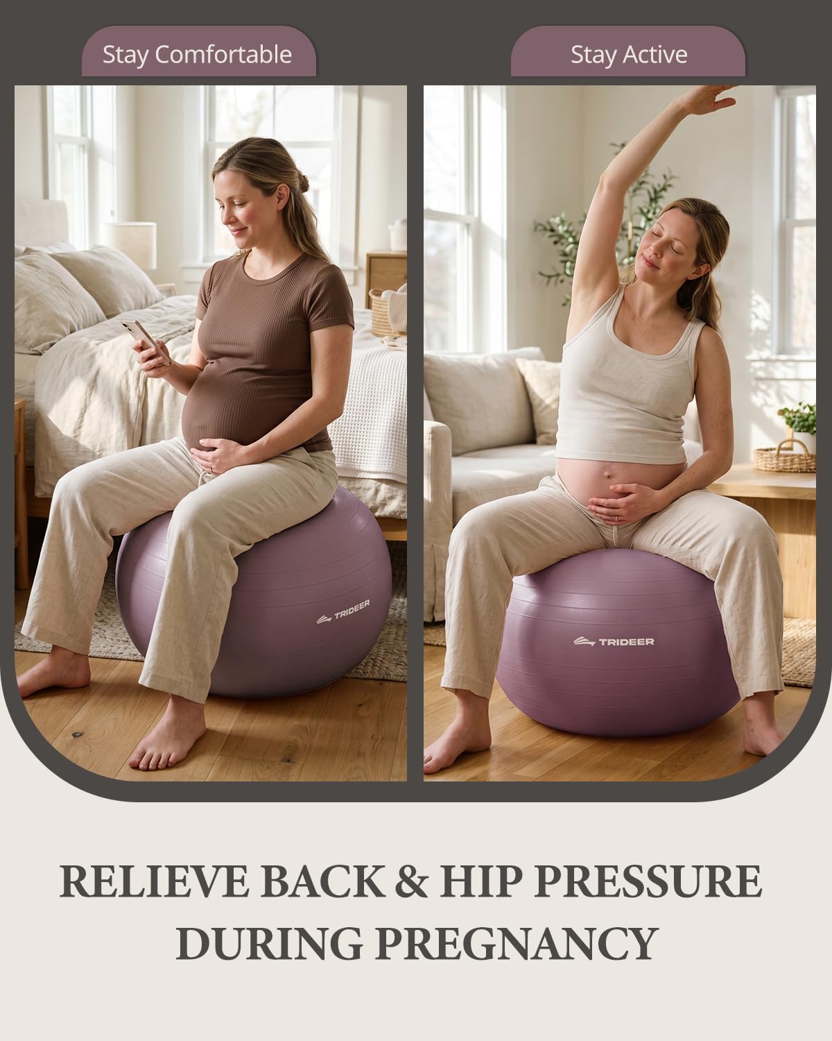 Yoga Ball for Exercise, Pregnancy, Active Sitting, 55/65/75cm