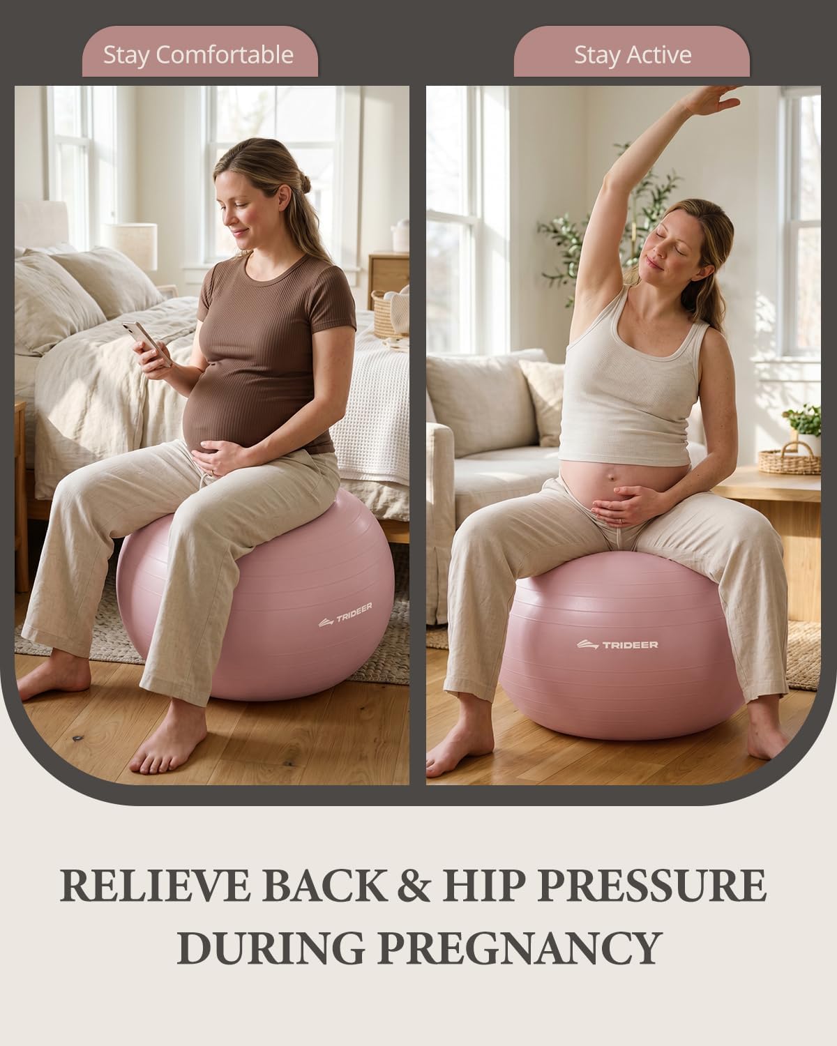 Yoga Ball for Exercise, Pregnancy, Active Sitting, 55/65/75cm