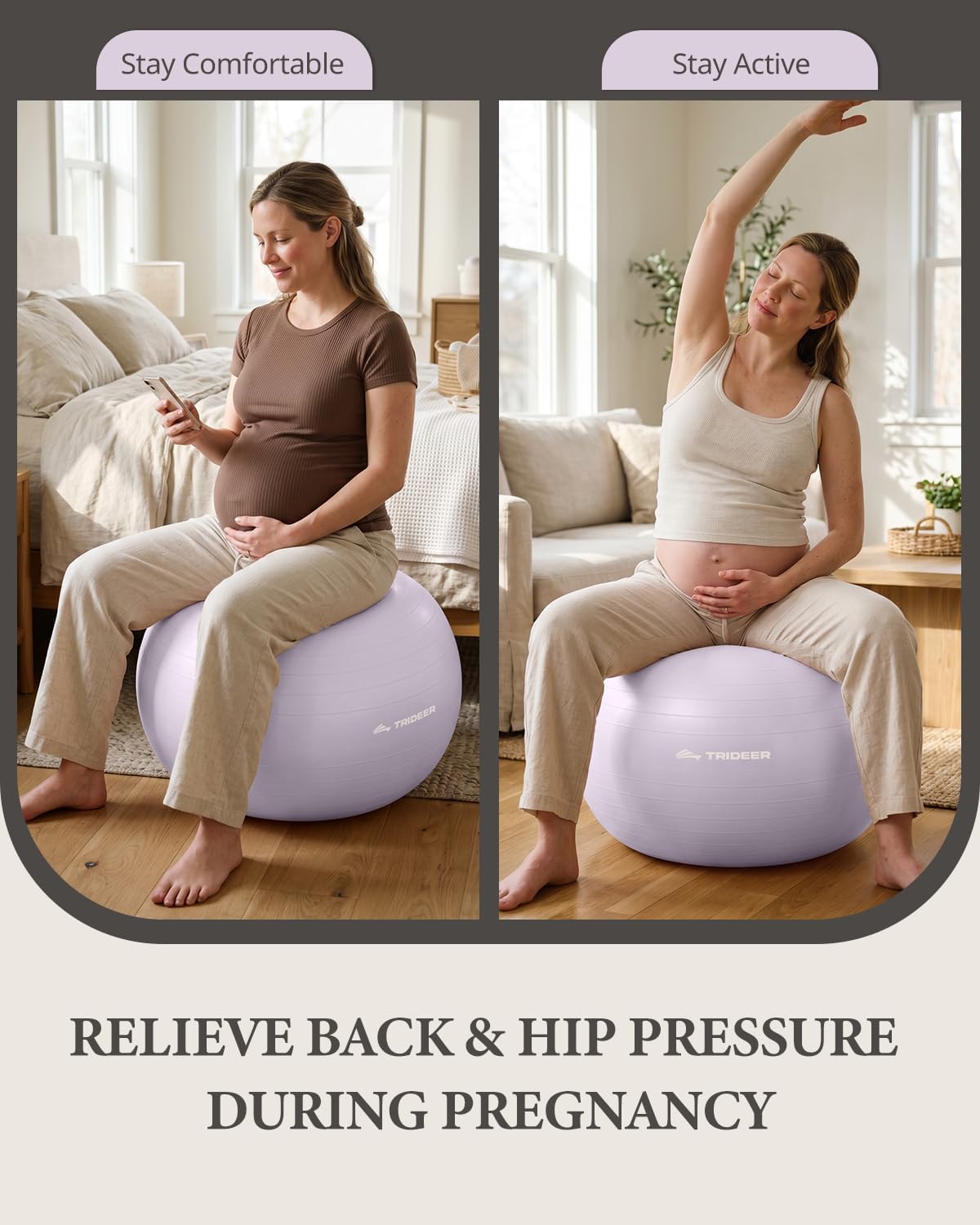 Yoga Ball for Exercise, Pregnancy, Active Sitting, 55/65/75cm