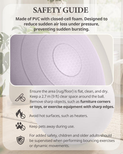 Yoga Ball for Exercise, Pregnancy, Active Sitting, 55/65/75cm