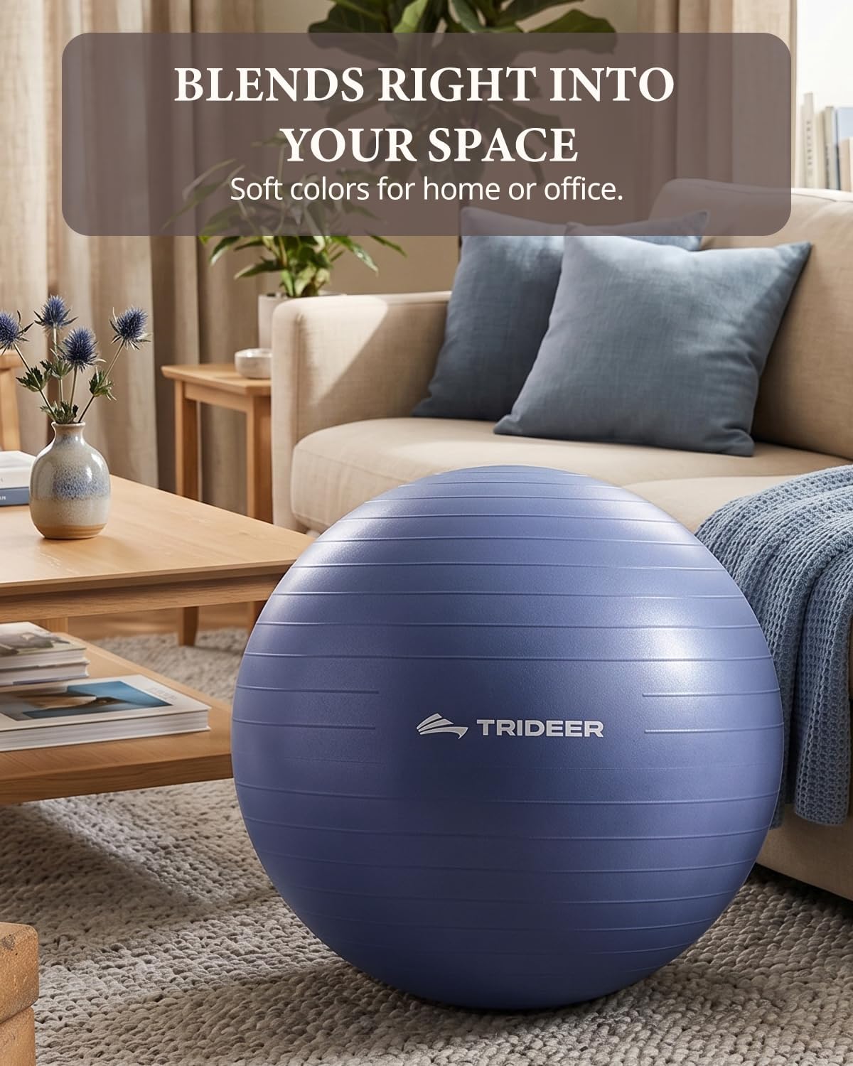 Yoga Ball for Exercise, Pregnancy, Active Sitting, 55/65/75cm
