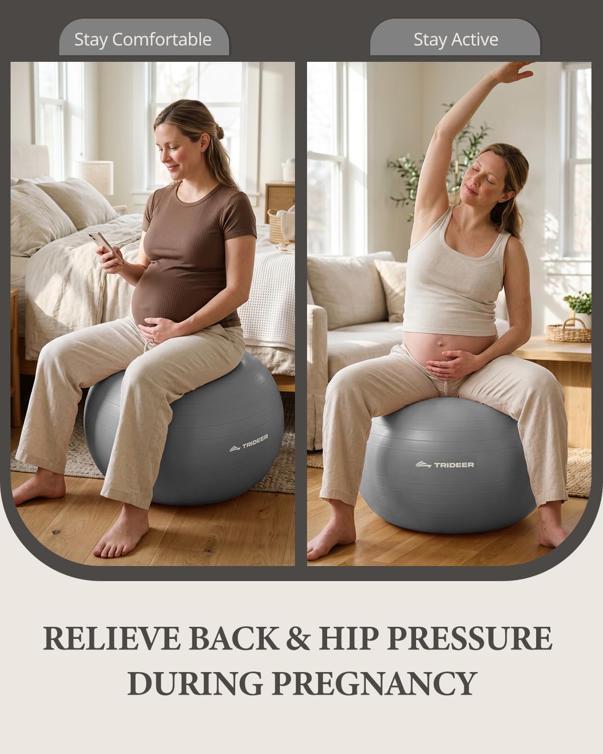 Yoga Ball for Exercise, Pregnancy, Active Sitting, 55/65/75cm