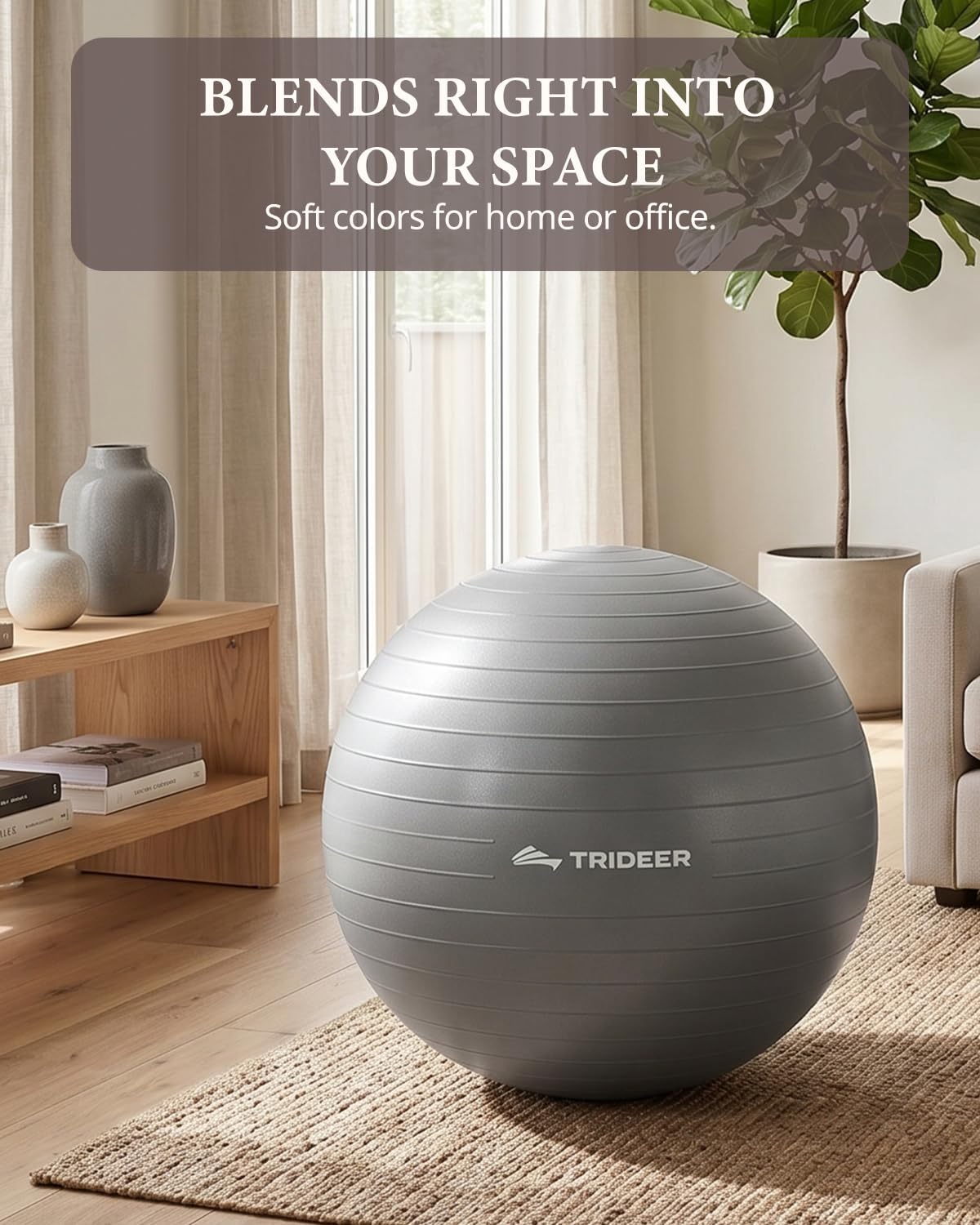 Yoga Ball for Exercise, Pregnancy, Active Sitting, 55/65/75cm