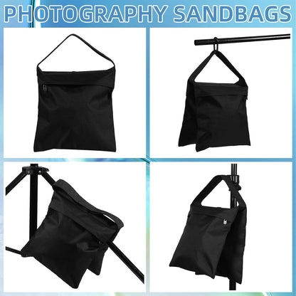 12 Pack Sandbags Weight Bags for Photography Equipments, Photography Sand Weight Bags, Heavy Duty Sandbags for Backdrop Stand, Outdoor Canopy, Photo Tripod,Pop up Tent, Umbrella Base (Black)