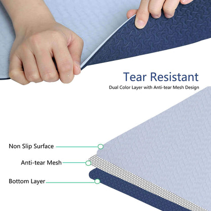 IUGA Yoga Mat Thick Non Slip Anti-tear Pilates Mat Eco Friendly Hot Yoga Mats for Workout & Exercise(72"x 24"x 6mm)