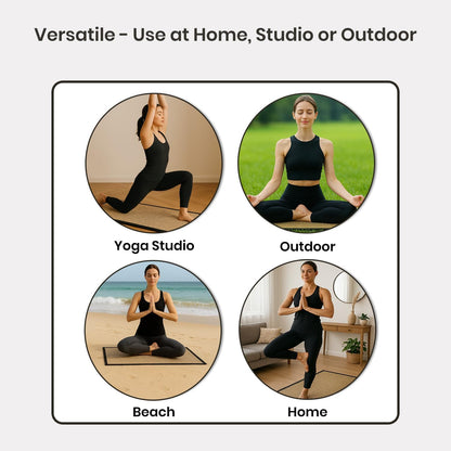 LFH Home Handmade Straw Yoga Mat For Exercise, Workout, Fitness - Perfect Heavy Quality Eco Friendly Natural Straw Reversible Yoga Mat for Men & Women - 72x24 Inch