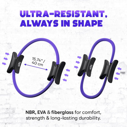 Pilates Ring and Ball Set, at Home Pilates Kit with 14" Exercise Ring, Mini Ball