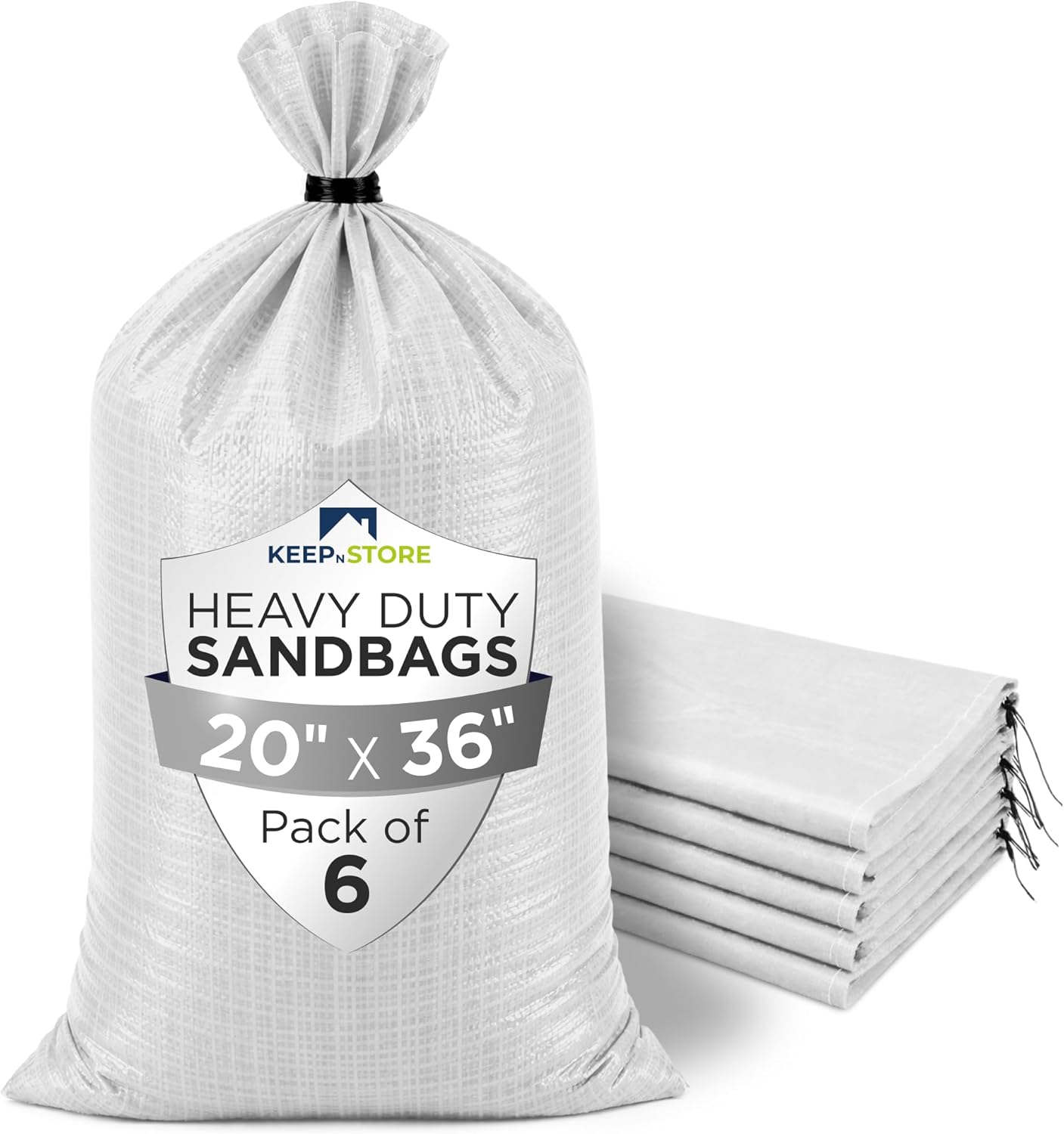 Heavy Duty Sand Bags Pack of 3, White Empty Sandbags with Built-In Ties, Woven Polypropylene UV Protection 1600 Hours, Fillable Sand Bags for Flood Control, Weight, 10x14 inches, 15 Pounds Volume