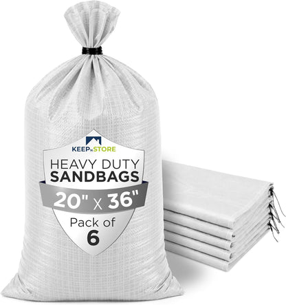 Heavy Duty Sand Bags Pack of 3, White Empty Sandbags with Built-In Ties, Woven Polypropylene UV Protection 1600 Hours, Fillable Sand Bags for Flood Control, Weight, 10x14 inches, 15 Pounds Volume