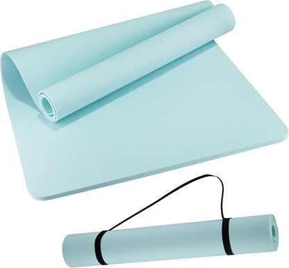 Extra Wide Yoga Mat 72" x 32", 6mm Non Slip TPE Exercise Mat with Carrying Strap, Large Workout Mat for Yoga, Pilates, Stretching, HIIT & Home Gym