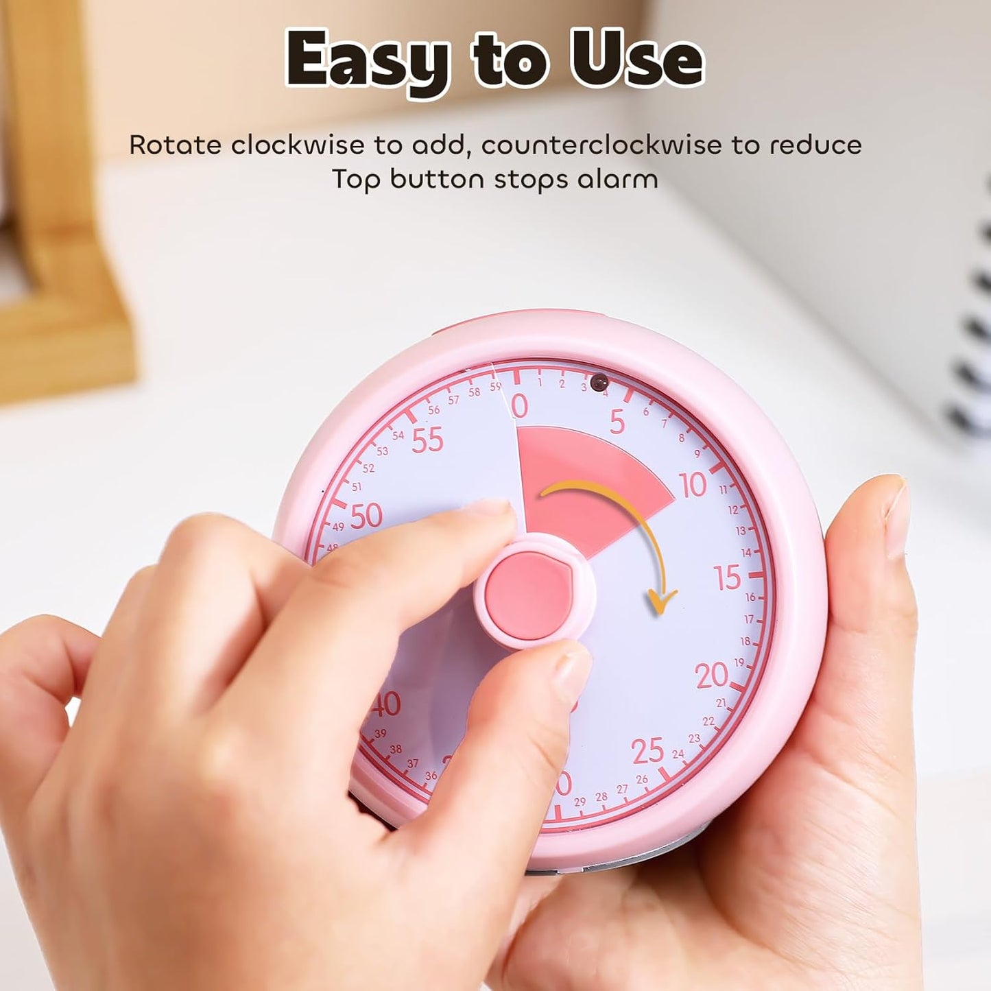 Conchstar Visual Timer for Kids 60-Minute - Countdown Timer with Optional Alarm, Focus Tool for ADHD & Autism, Time Management for Homework, Chores, Office, Kitchen, Teaching & Study Routines (Orange)