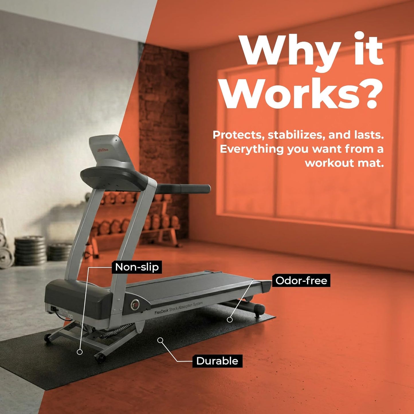 SuperMats Made in U.S.A. for Treadmills Ellipticals Rowing Machines Recumbent Bikes and Exercise Equipment