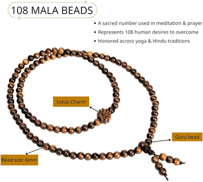 108 Mala Beads Prayer Beads, Wooden Bead Bracelet, Meditation Accessories, Bead Bracelet Men, Natural Wood Bead Chain
