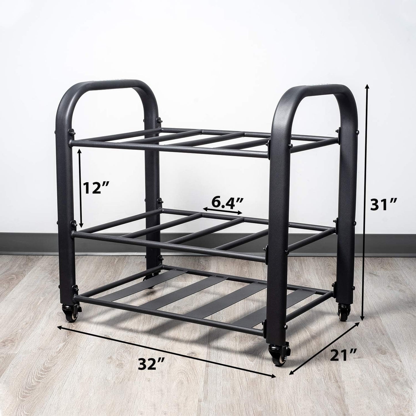 Synergee Yoga Mat Storage Rack – Storage Cart for Yoga Mats, Foam Rollers & Mobility Equipment. Perfect for Yoga Studio or Commercial Gym.