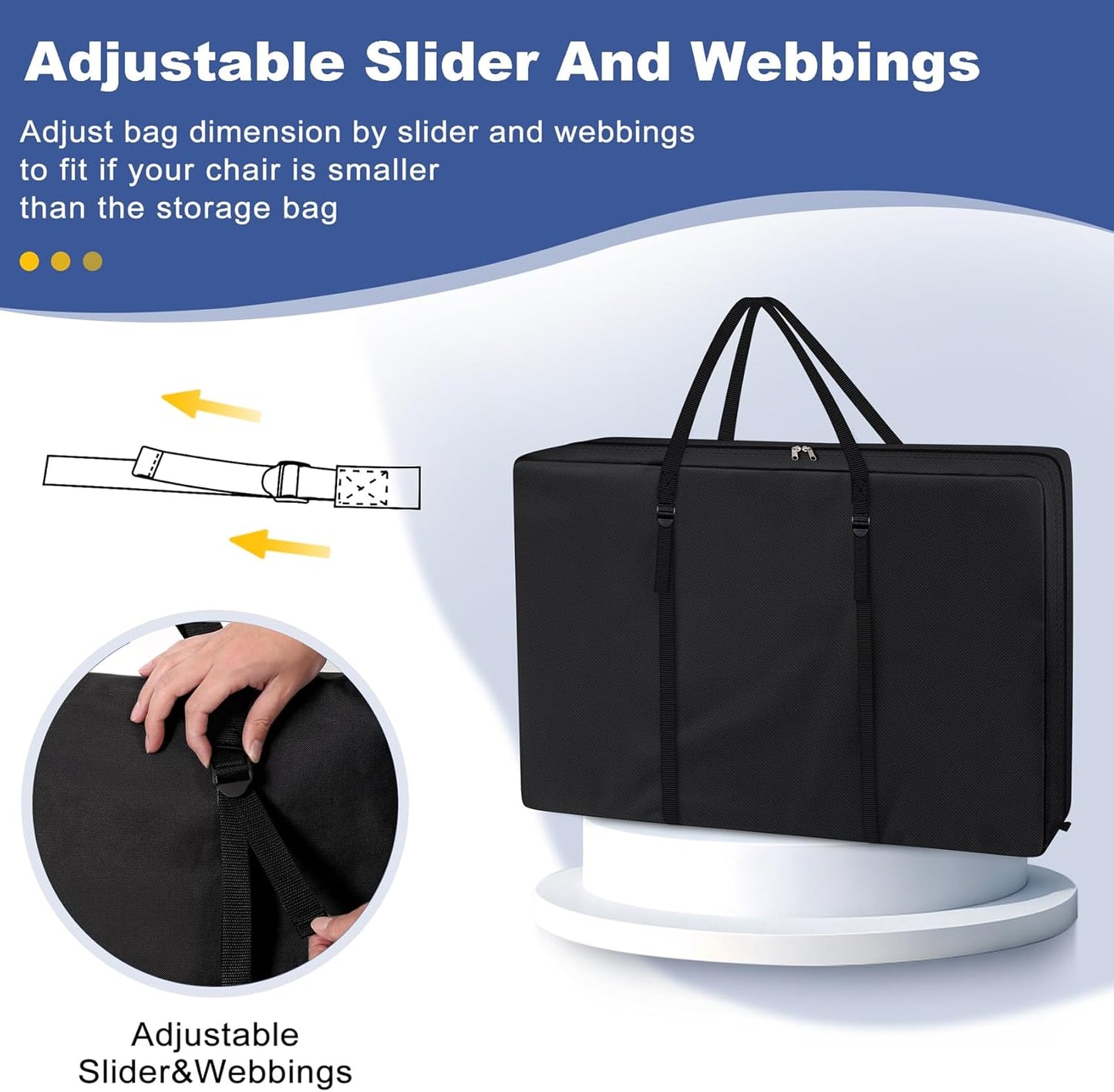 Explore Land Heavy Duty Chair Storage Bag for Folding Longue Zero Gravity Light Weight Transport Folding Rollator Walker (Black)