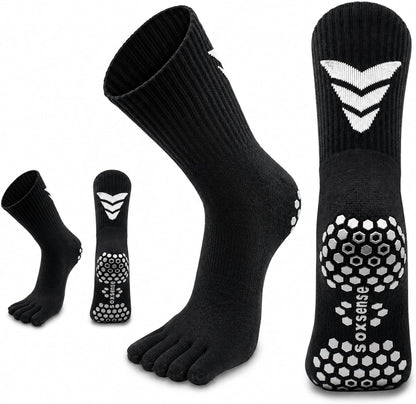 Soxsense Multi-Pack Sports Grip Toe Socks with Cushion, Non-Slip Finger Socks for Pilates, Home Gym, Soccer, basketball