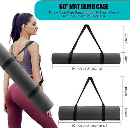 Yoga Mat Carrier Strap, Adjustable Thick Straps Sling for Carrying Large Mats, Stretching Band