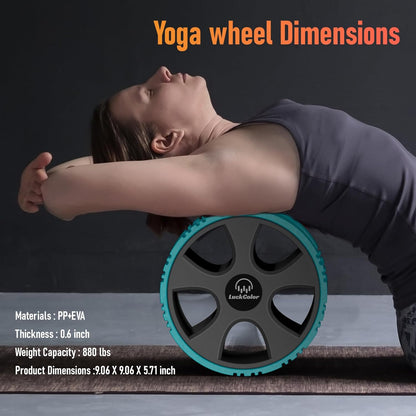 Back Roller, Back Wheel Targeted Back Pain Relief, Yoga Wheel Muscle Massage, Foam Roller for Trigger Point Therapy Physical, Stretching & Exercise, 880lbs Capacity, 10 Inch (Black+Acid Blue)