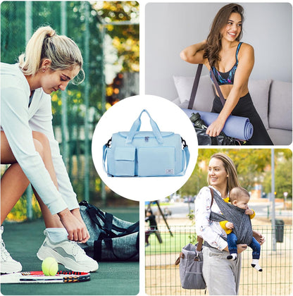FIORETTO Women's Gym Duffle Bag with Shoes Compartment, 30L Capacity, Ideal for Travel, Gym, Sports, Duffel, Weekender