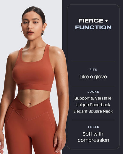 Aoxjox Women's Workout Sports Bras High Impact Fitness Training Gym Khloe Bra Yoga Crop Tank