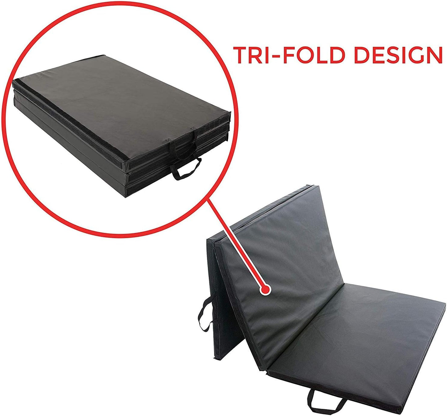 Sunny Health & Fitness Tri-Folding & Puzzle Exercise Mats – Extra Thick, Durable, Non-Slip, Water-Resistant Cushioning for Home Gym, Yoga, MMA, Gymnastics, Cardio, and Core Workouts
