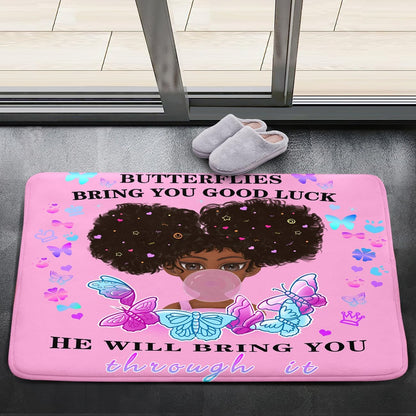 Black Girl Area Rug for Bedroom African Black Girls Floor Rugs for Living Room Playroom Cartoon Art Home Decor Soft Yoga Mats for Women Afro Purple 47" x 31" (2.7 x 3 Feet)