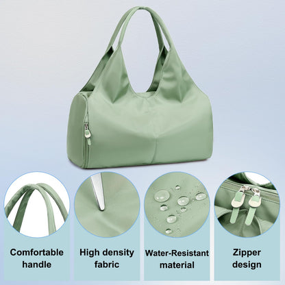 forestfish Yoga Gym Bag for Women with Shoes Compartment & Wet Dry Storage Pockets Lightweight Duffel Bag, Beige
