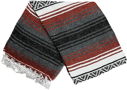Open Road Goods Blue Mexican Blanket - Authentic Serape Falsa Blanket - Handmade