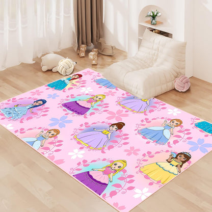 Black Girl Area Rug for Bedroom African Black Girls Floor Rugs for Living Room Playroom Cartoon Art Home Decor Soft Yoga Mats for Women Afro Purple 47" x 31" (2.7 x 3 Feet)