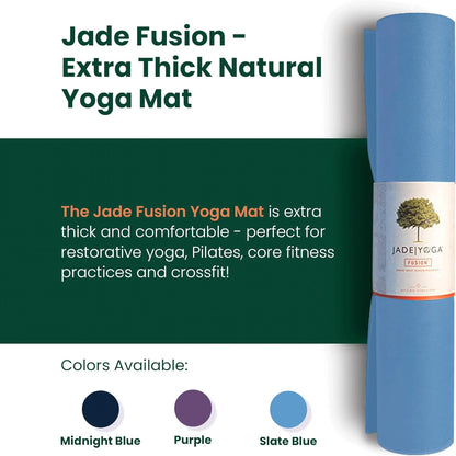 Jade Fusion Yoga Mat, Luxurious Comfort & Sturdy Workout Mats for Home Gym, 68" and 74" Yoga Mat Thick, Non-Slip Workout Mat with Extra Strong Grip, US Made Yoga Mats