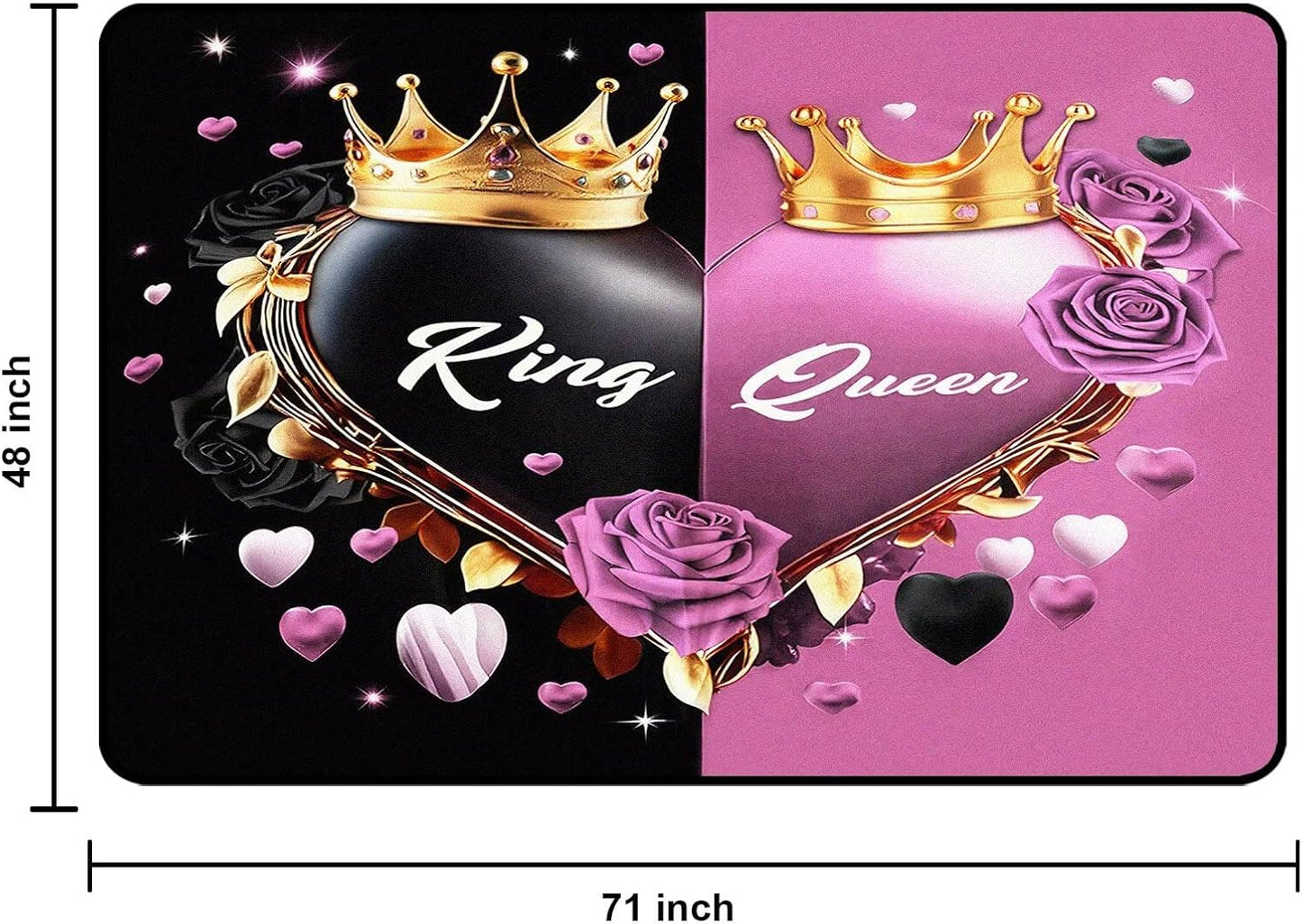 5' X 7' Queen and King Rug Black Grey Area Rugs Dining Living Room Bedroom Kitchen Office Yoga Room Washable Floor Mat Doormats Throw Rug Carpet Room Decor