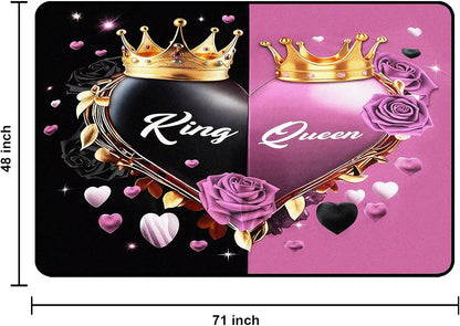 5' X 7' Queen and King Rug Black Grey Area Rugs Dining Living Room Bedroom Kitchen Office Yoga Room Washable Floor Mat Doormats Throw Rug Carpet Room Decor
