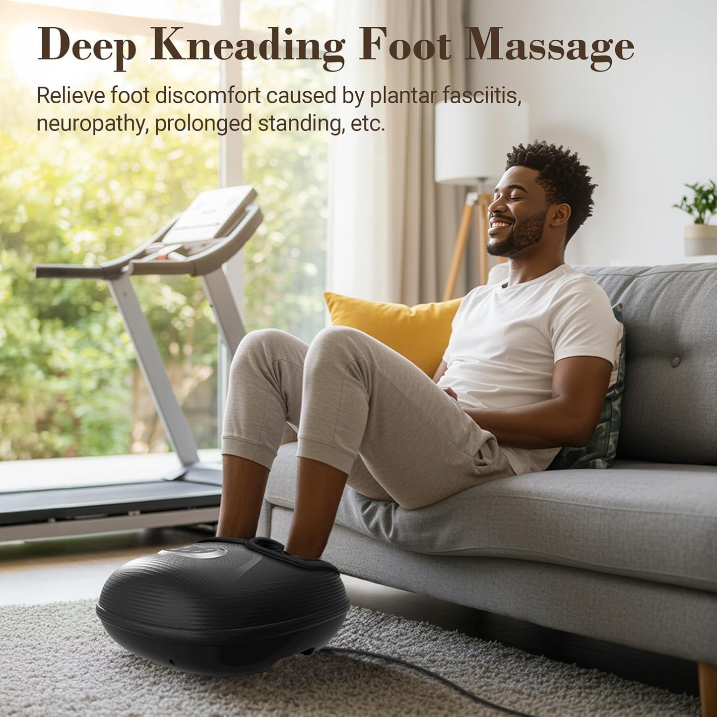 CuPiLo Foot Massager FSA Eligible HSA, 2026 Upgraded, Fathers Day Dad Gifts for Men, Feet Massager with Heat for Plantar Fasciitis Relief, 5 Levels Compression & Vibration Massage for Neuropathy