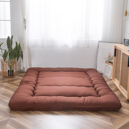 MAXYOYO Bohemian Retro Mattress Boho Floral Japanese Futon Mattress Tatami Floor Mat Foldable Portable Camping, Sleeping Pad, Lounger Couch Bed Full Size
