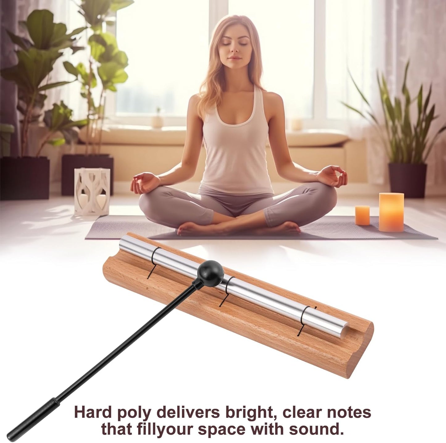Three Tone Chime Bell for Teachers' Classroom Management, Meditation Chimes, Mindfulness Hand Bell, Percussion Sound Healing Instruments Reminder for Prayer Yoga Eastern Energies Music