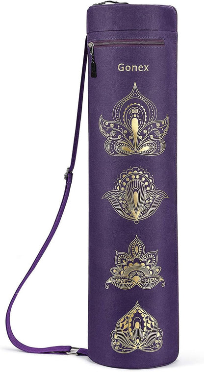 Gonex Yoga Mat Bag, Yoga Mat Carrier Full-Zip Exercise Yoga Mat Carry Bag for Women Men with 2 Multi-Functional Storage Cargo Pockets Extra Wide Adjustable Shoulder Strap