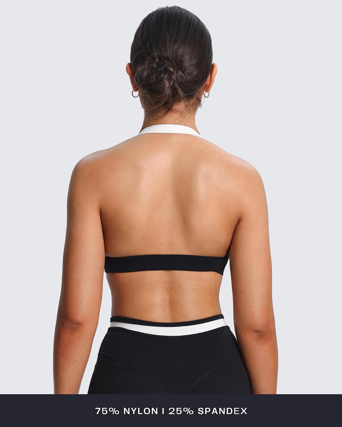 Aoxjox Women's Color Block Halter Workout Sports Bras Fitness Athletic Vanessa Bra Yoga Crop Tank
