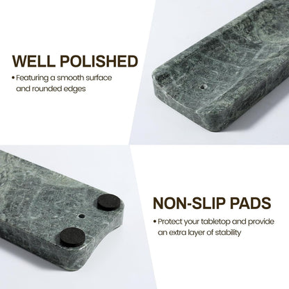 Koville Marble Incense Holder, Incense Holder for Sticks, Incense Sticks Holder Ash Catcher for Meditation Yoga SPA, Natural Stone Incense Burner, Home Table Decor (Green)