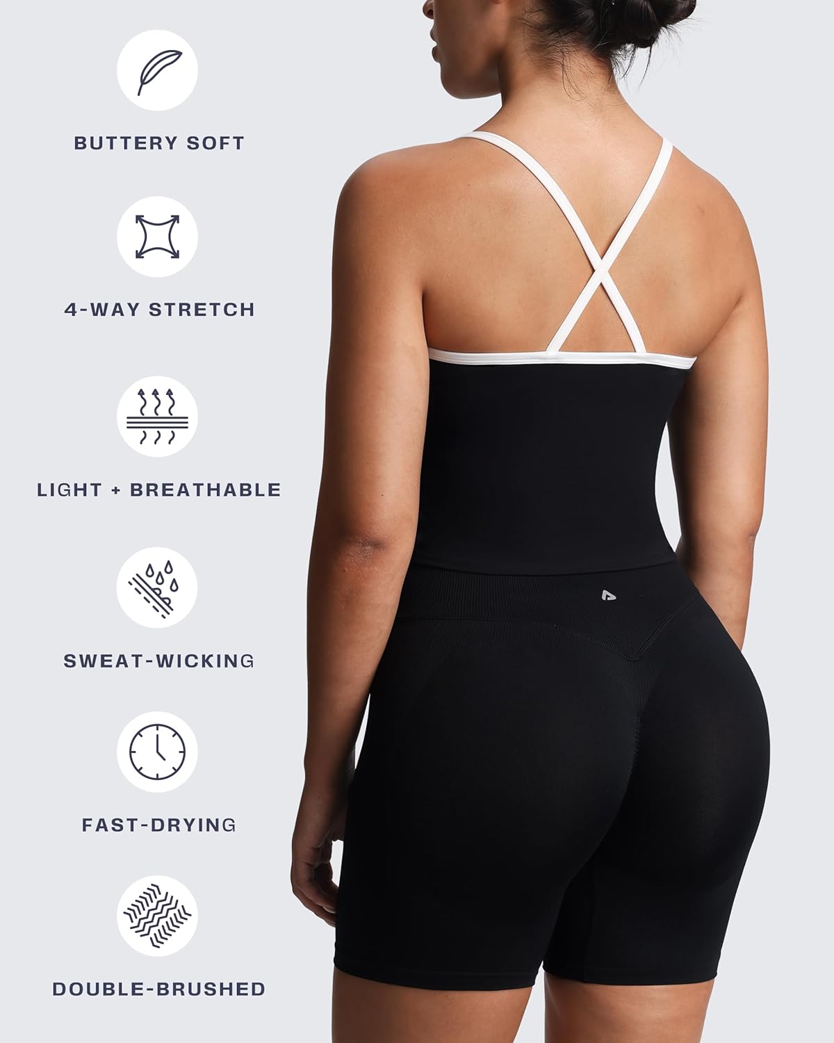 Aoxjox Women's Workout Sleeveless Color Block Lexi Tank Tops Contrasting Strap Cross Back Yoga Curve Longline Crop Top