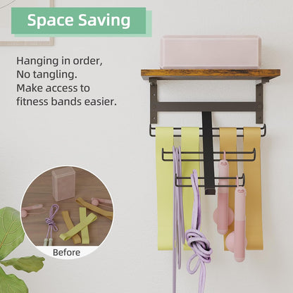 TJ.MOREE 2 Tier Floating Shelf Compatible with Tonal Accessories, T-Bracket Lock Adapters Hanger, Wall Mount Home Gym Storage Rack for Fitness Equipment