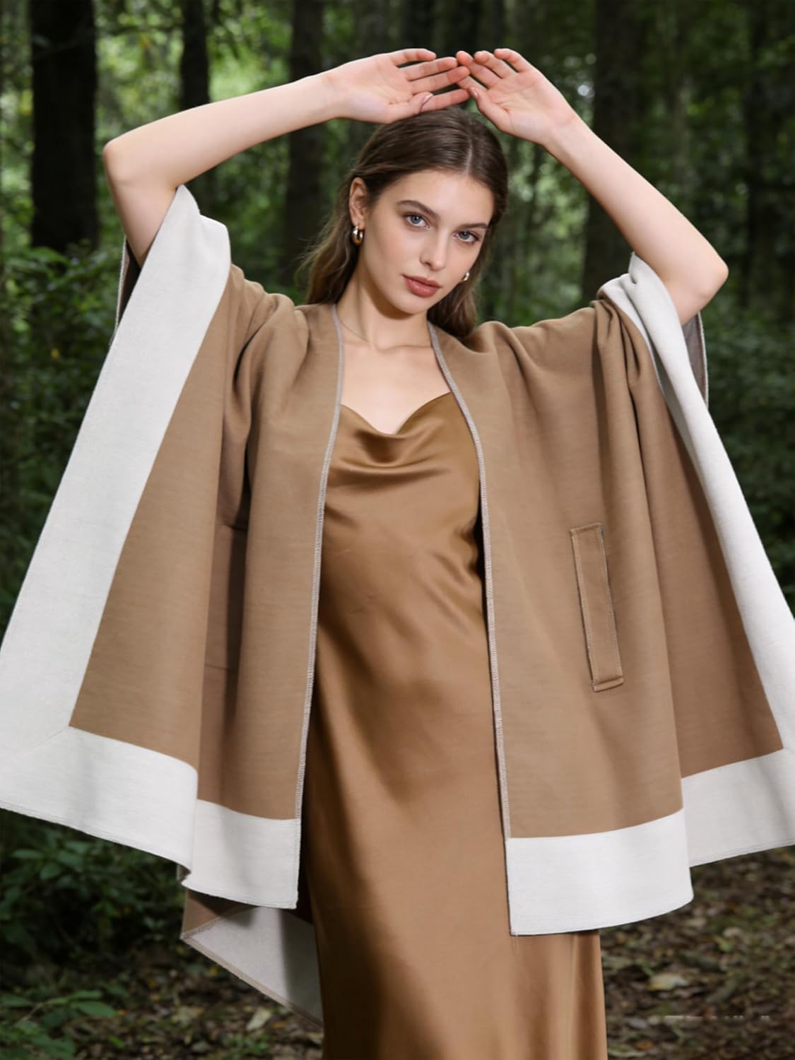 Moss Rose Women's Shawl Wrap Poncho Ruana Cape Open Front Cardigan Shawls for Spring Fall Winter
