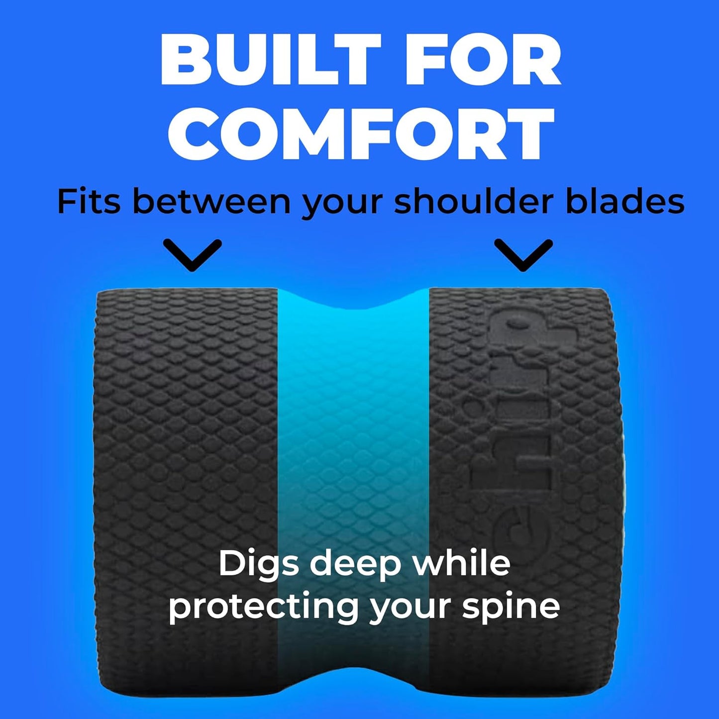 Chirp Wheel Foam Roller – Targeted Back & Neck Relief, Lumbar Spine Stretcher, Spinal Decompression Back Stretcher, Massage Roller with Density Foam for Physical Therapy, Supports 500lbs, 4-Pack Black