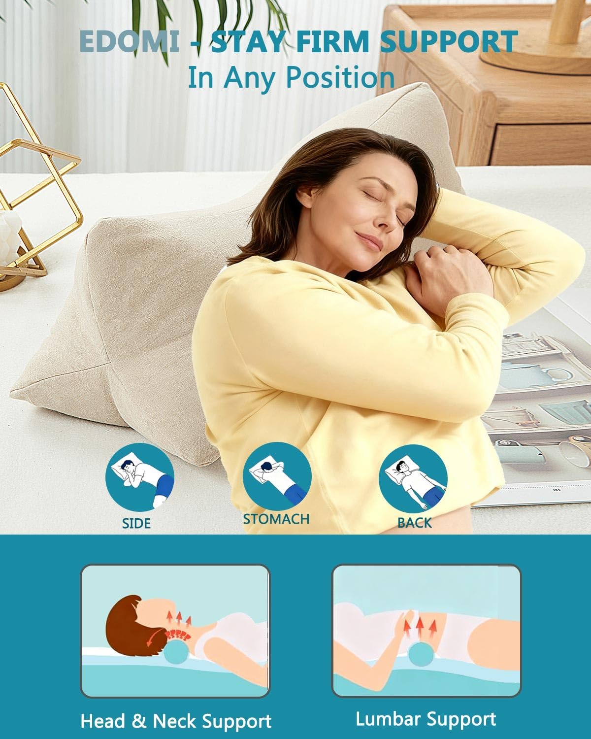 Cervical Buckwheat Roll Pillow for Sleeping,15.7"x5.9" Buckwheat Hulls Pillows Filling, Triangle Pillow for Neck Support Yoga Bolster, Adjustable Fill for Neck Pain Relief,Gray