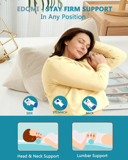 Cervical Buckwheat Roll Pillow for Sleeping,15.7"x5.9" Buckwheat Hulls Pillows Filling, Triangle Pillow for Neck Support Yoga Bolster, Adjustable Fill for Neck Pain Relief,Gray